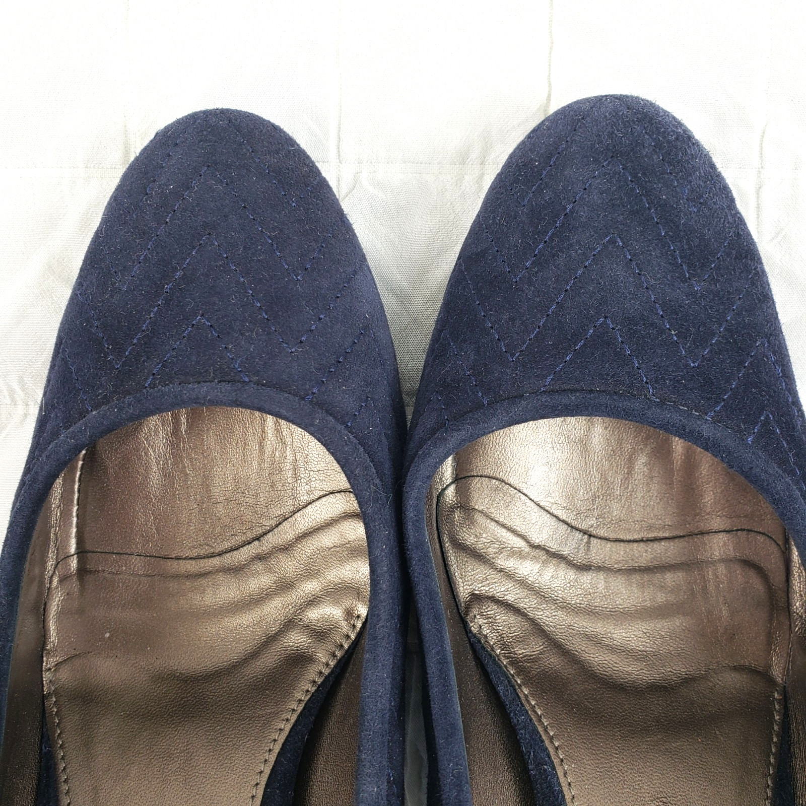 Aquatalia by Marvin K Sacchetto Quilted Blue Suede Pumps 3.25″ Heels Shoe SIZE 7