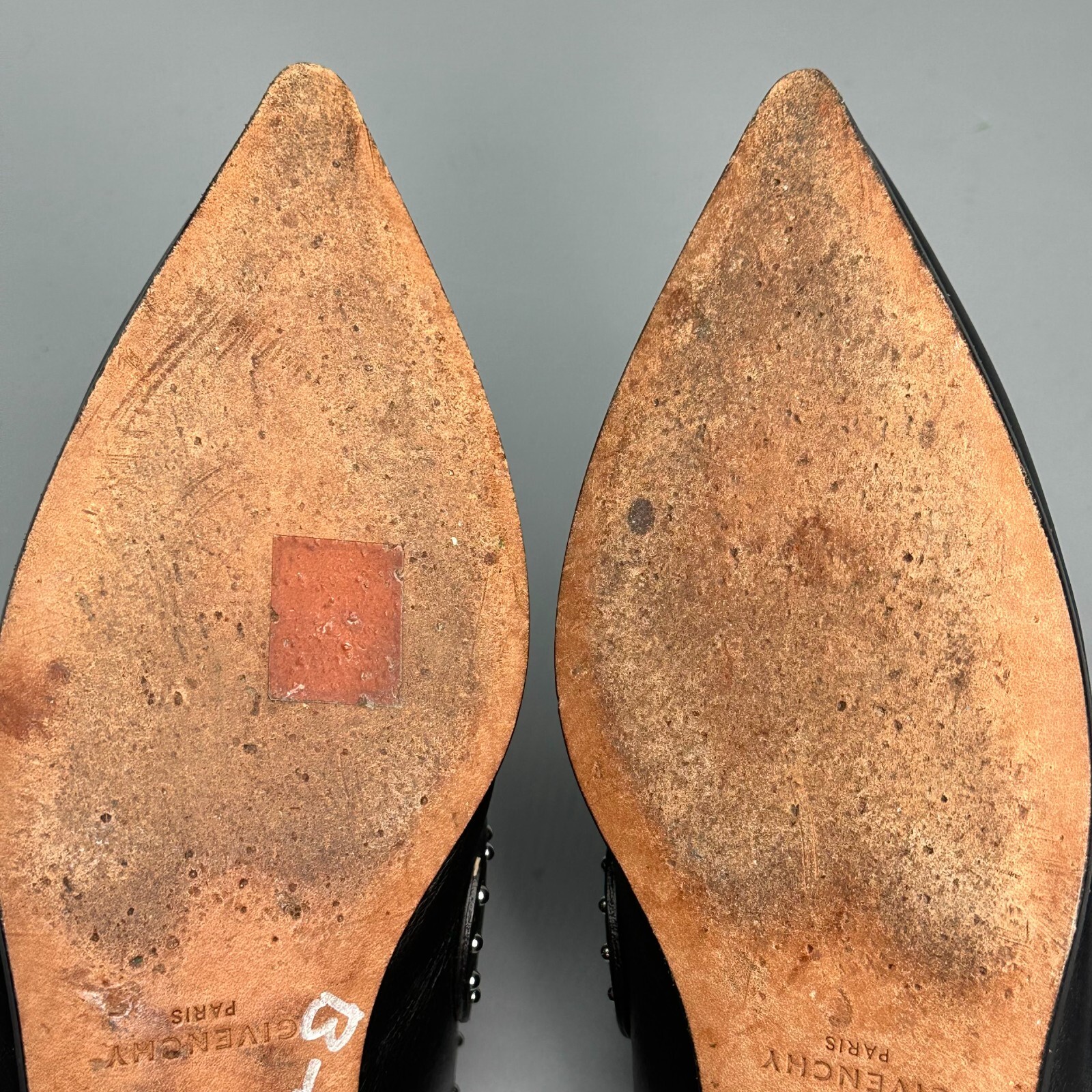Givenchy Elegant Women US 6 EUR 36.5 Black Leather Slip-On Pointed Studded Mules