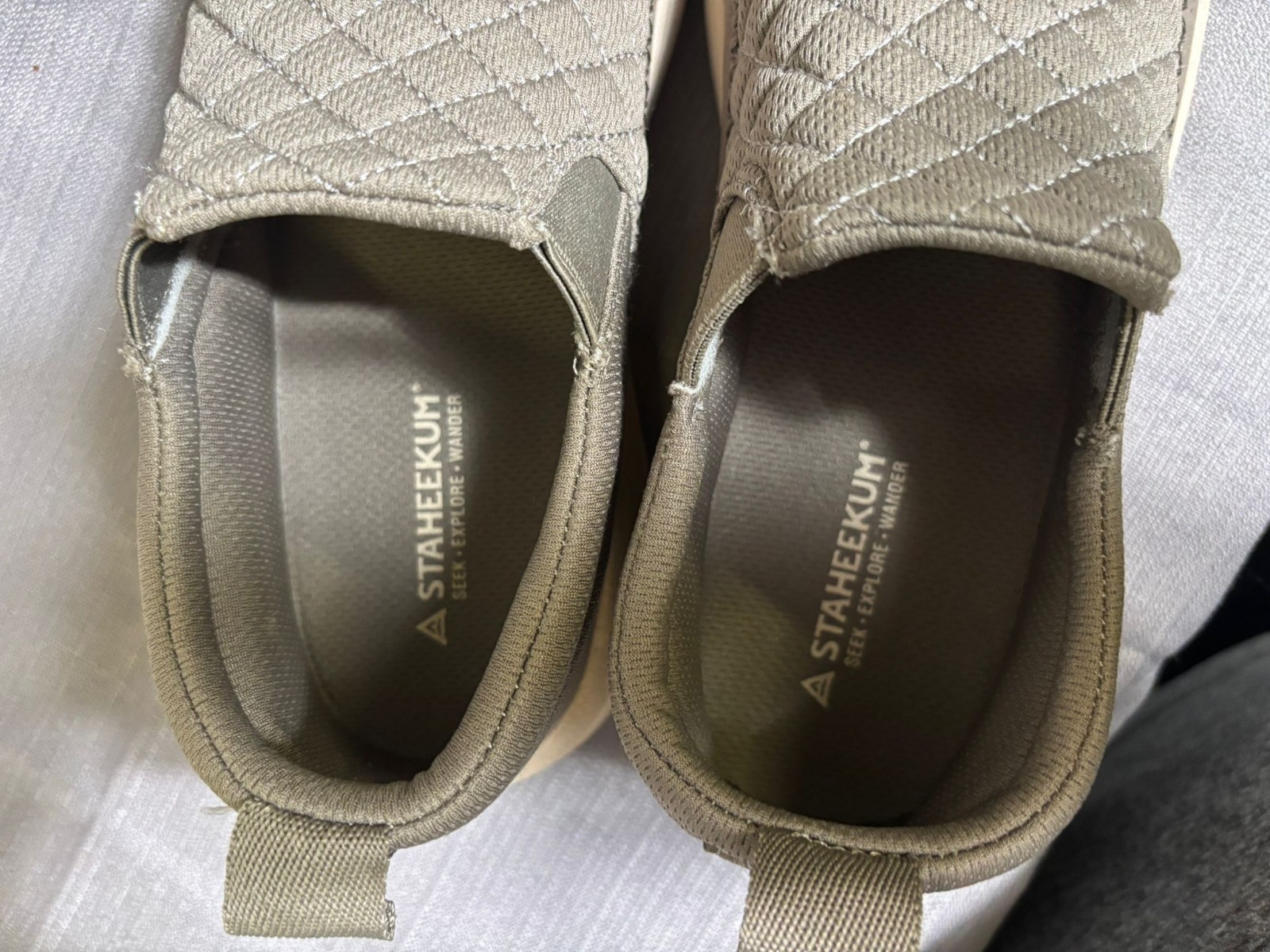 Staheekum Quilted Slip-On Shoes Womens Size 6 Taupe Comfortable Casual 1908433