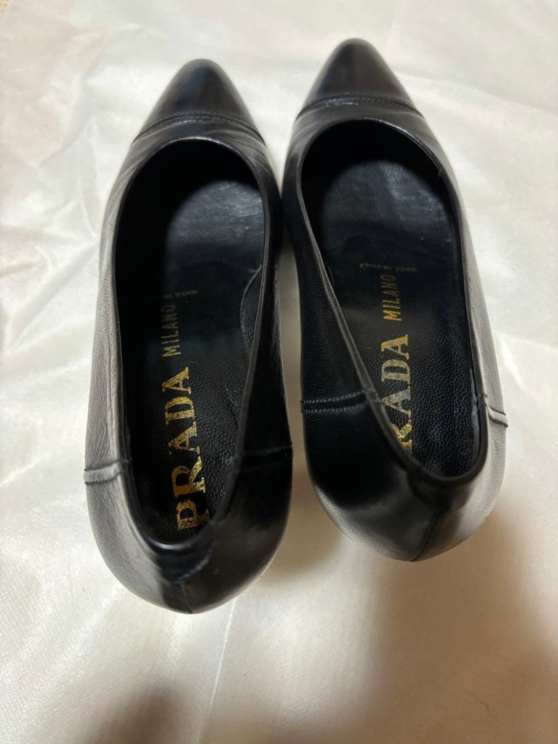 PRADA Black Leather Pointed Toe Heels Size 22.5cm US 5.5 – Excellent Condition