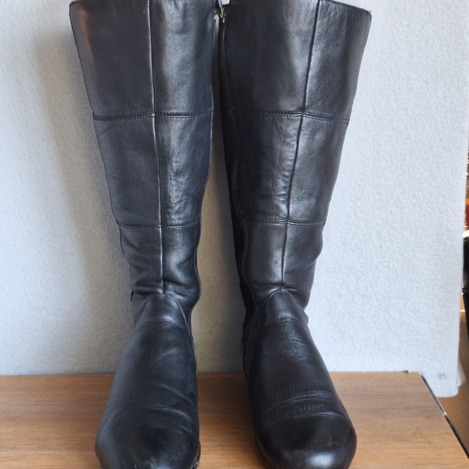 Dansko Odette Tall Leather Riding Boots Women’s 8.5 Black Zip Boots Wide Calf