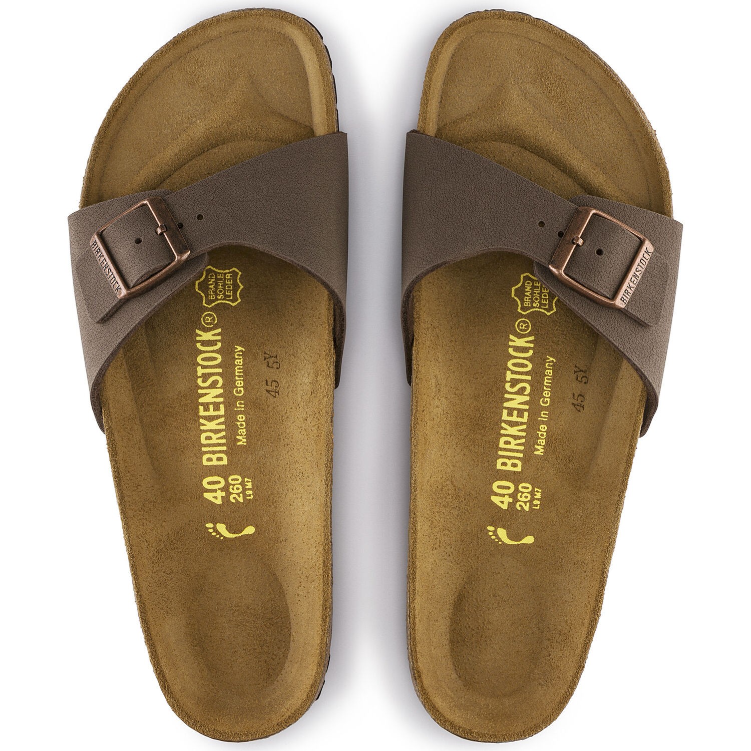 BIRKENSTOCK MADRID UNISEX SANDALS MOCHA BROWN MEDIUM/NARROW WIDTH MOCCA