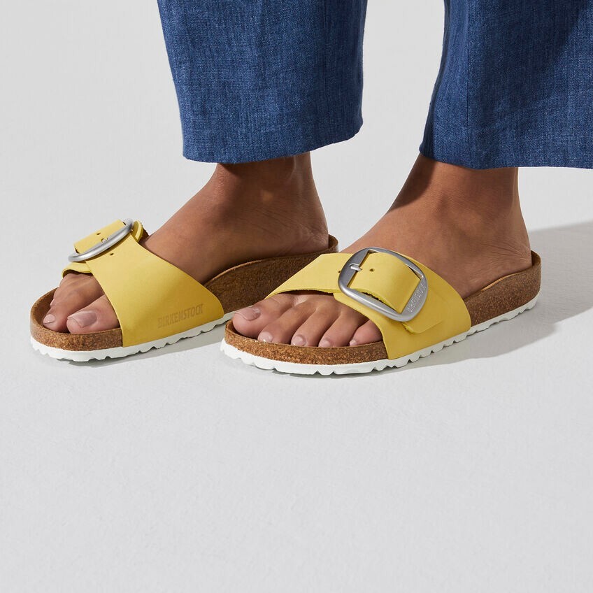 Birkenstock Madrid Big Buckle Nubuk Leather Popcorn Sandals US5 EU36 1022175