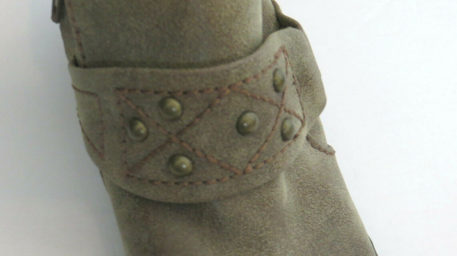 2 Lips Too Bootie Short Boots Womens Size 8M Brown Metal Studding Rock Retro Art