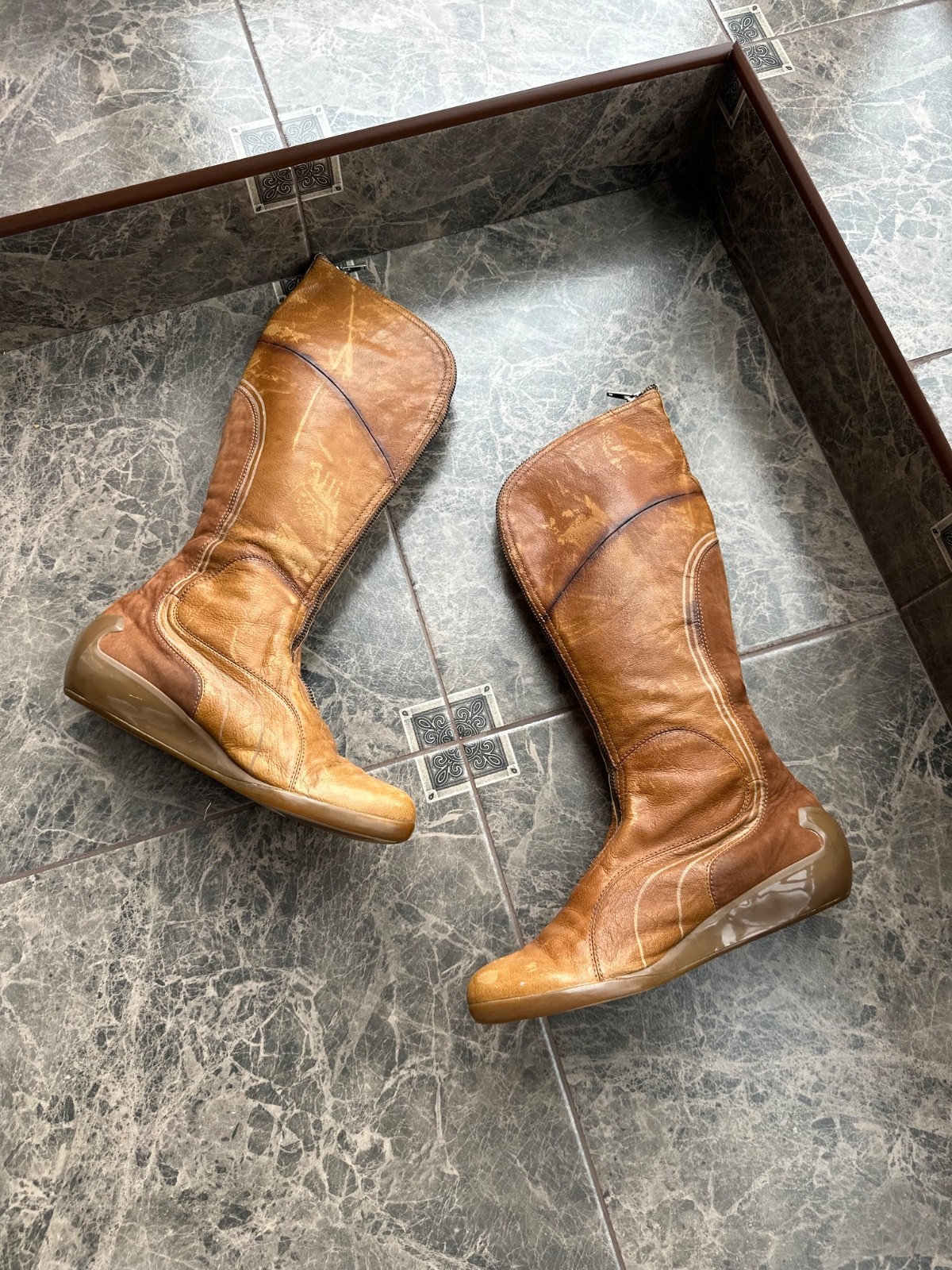 Vintage Puma x Alexander McQueen Leather Knee High Boots EU 37 US 6.5 Sample Rar