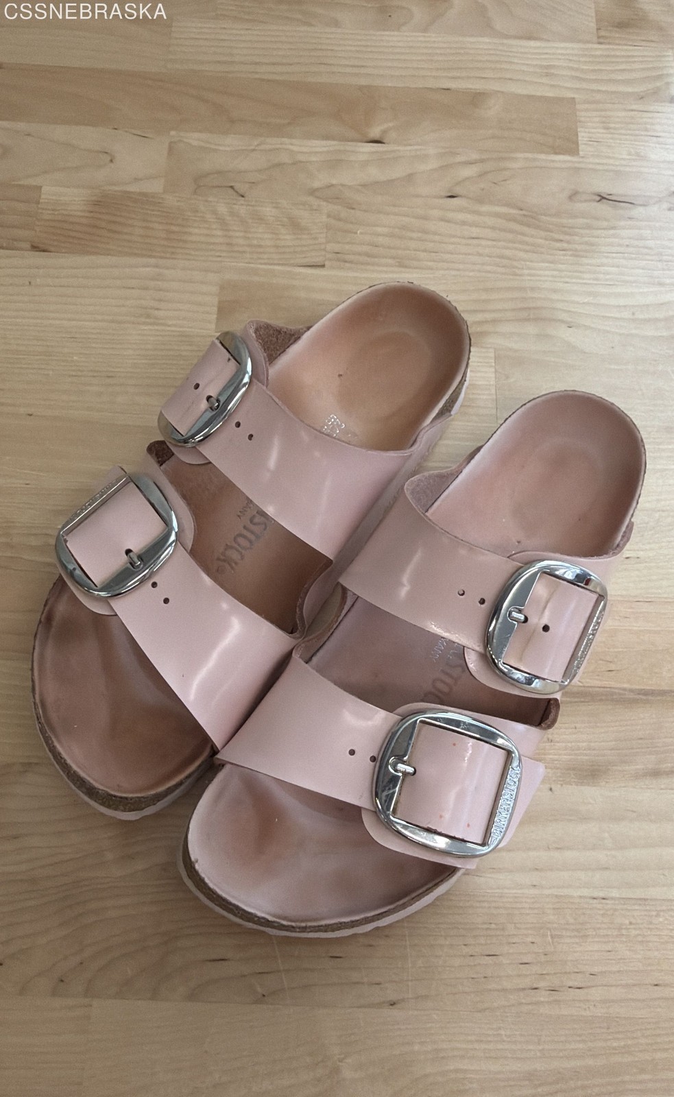 Birkenstock Arizona Big Buckle Rose Patent Leather Sandals Size 41 W10 M8