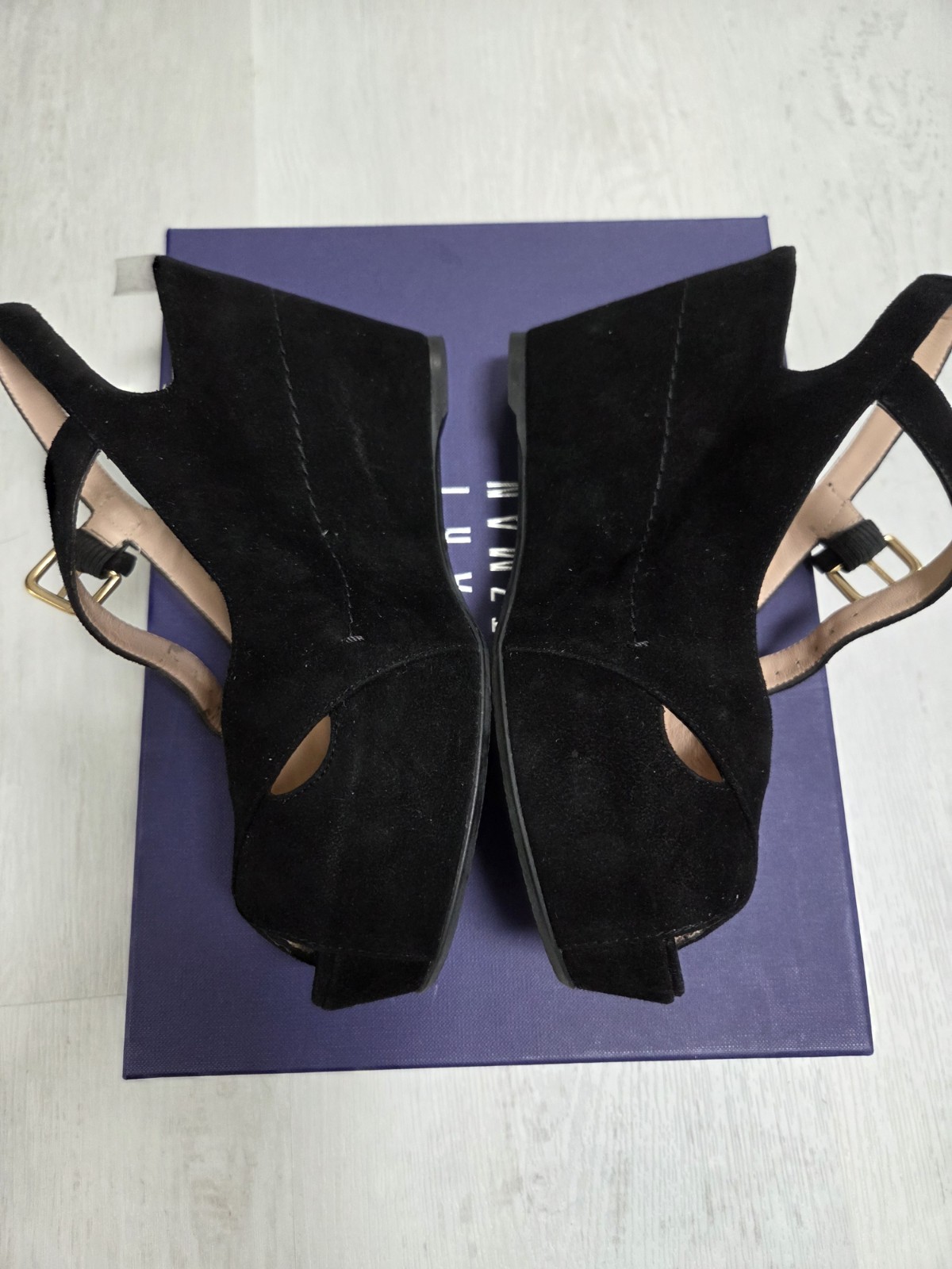 Stuart Weitzman Turnover Slingback Black Size 8
