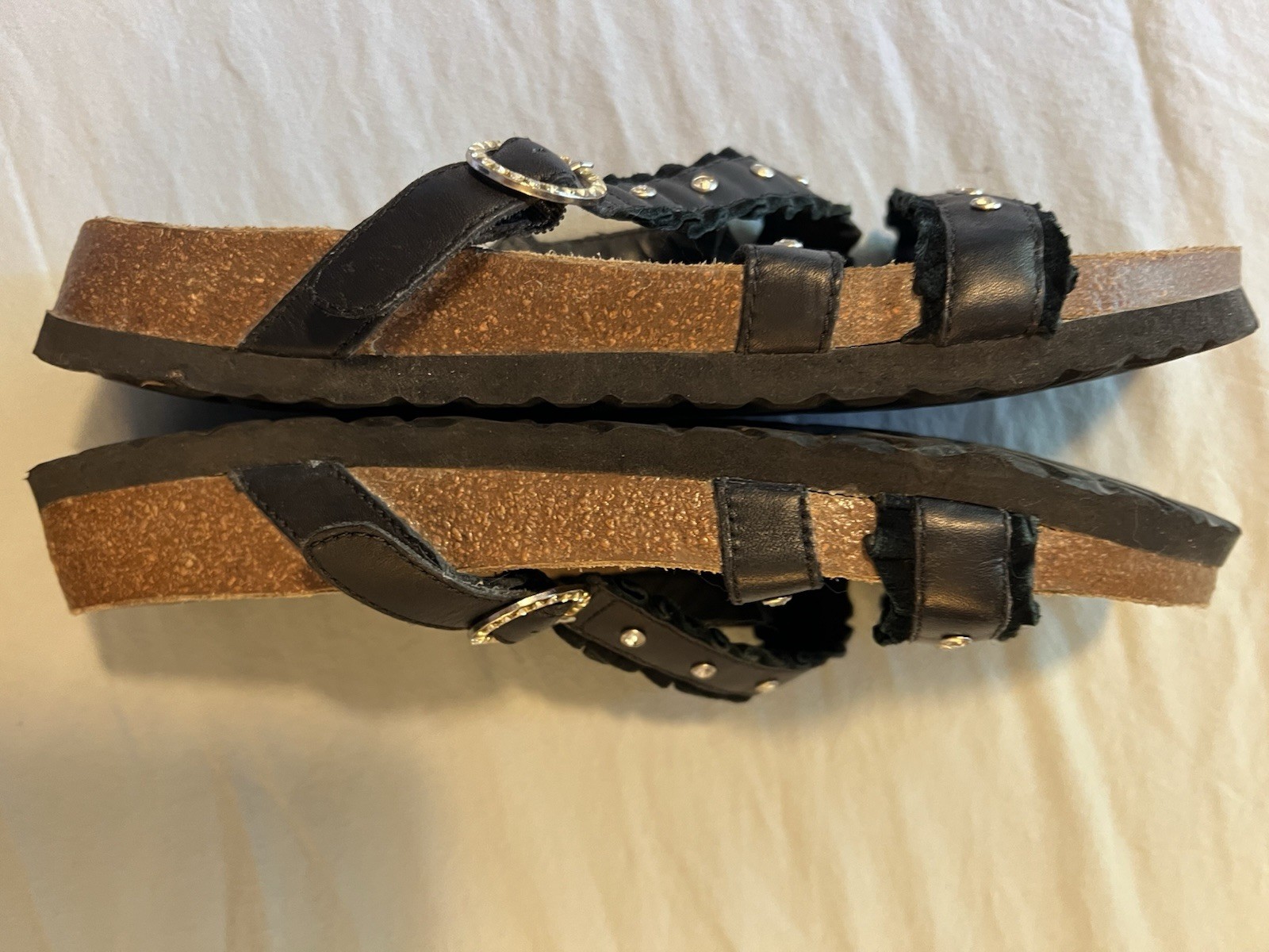 Betulah Birkenstock Women’s Sandals Black With Sparking Stones Size 41