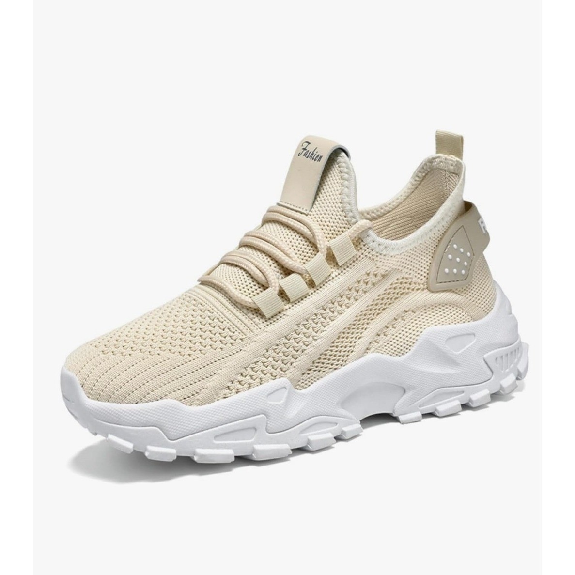 Beige Knit ‘Fashion’ Sneakers – Lightweight & Breathable Casual Shoes EU 38/ 7.5