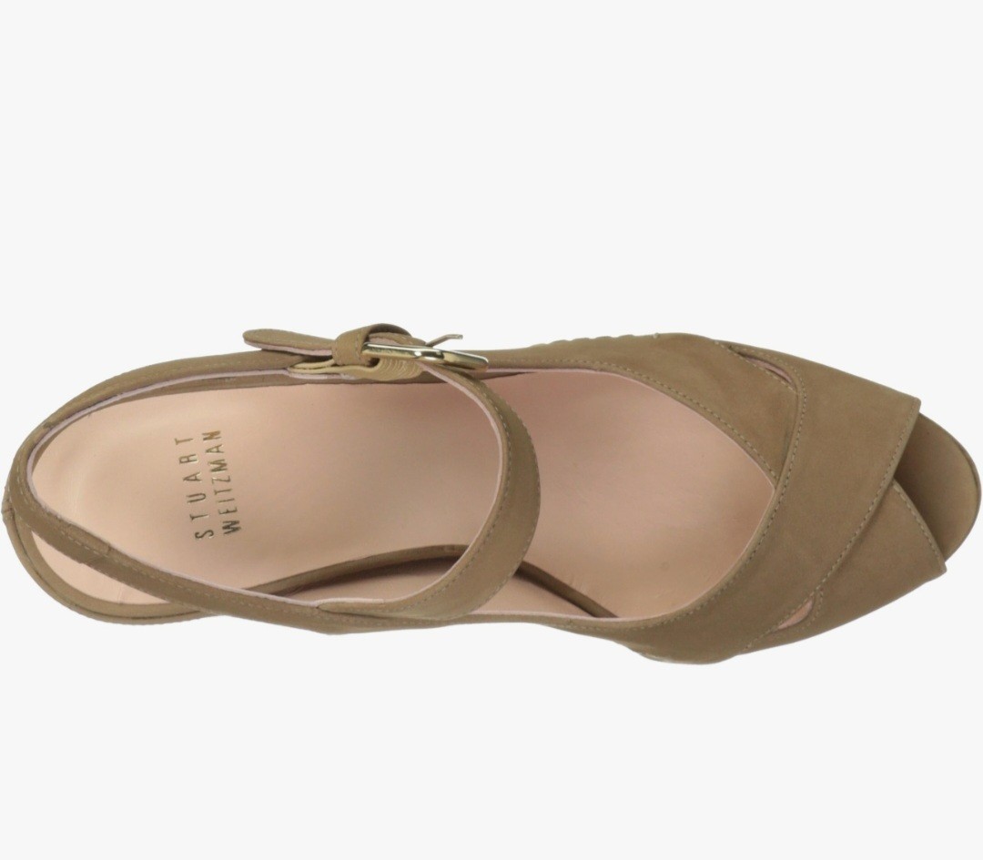 NWB Stuart Weitzman Turnover Slingback Beige Size 8
