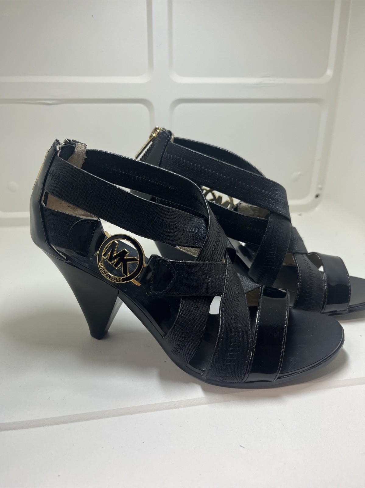 Ladies Michael Kors Black Sandal Like New Dressy Casual Party Office Size 7