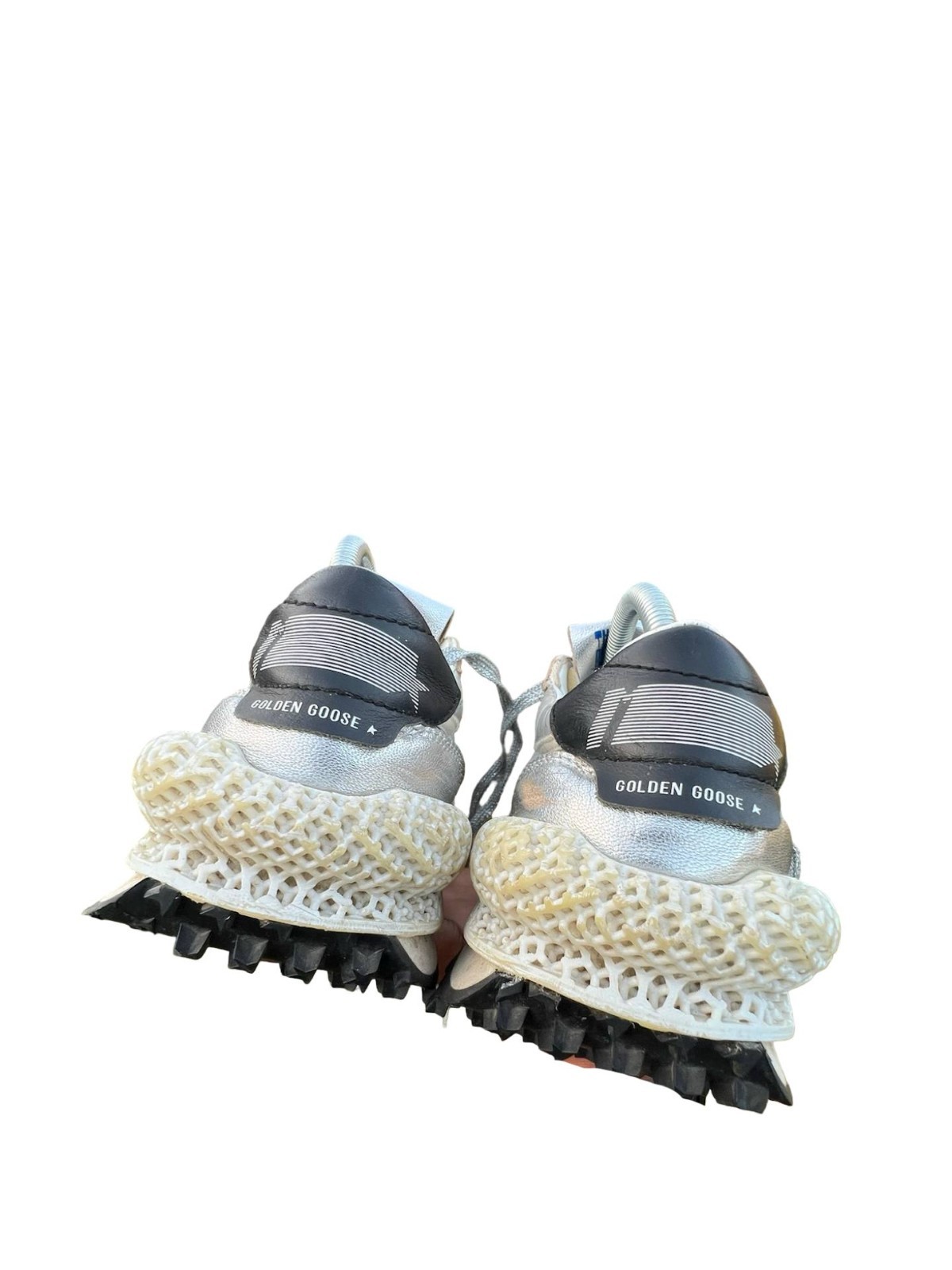 Golden Goose Marathon R Silver Metallic Sneakers EU 37 US 7 Made in Italy