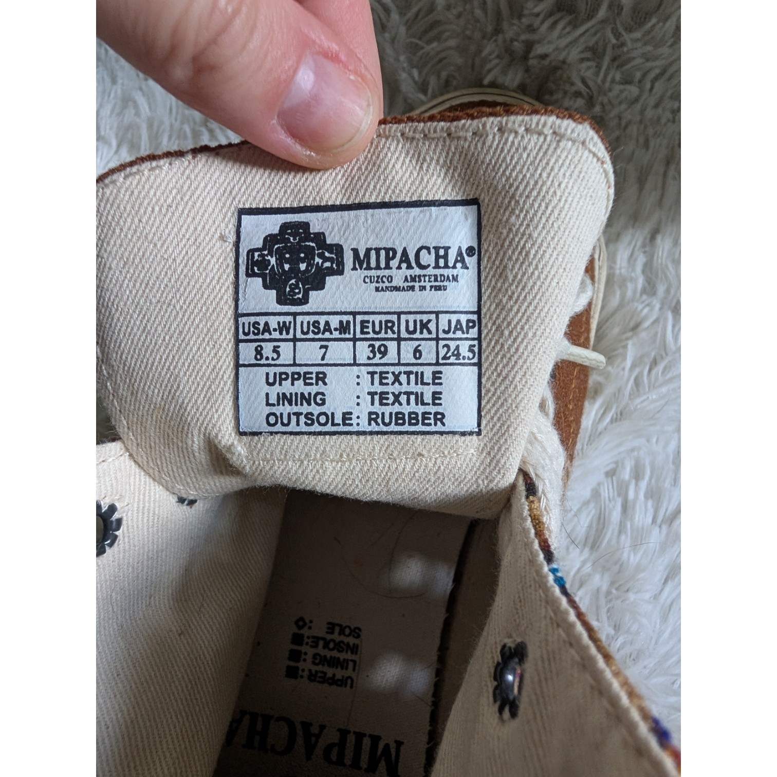 Mipacha Clasico Alto Llama Brown Aztec Inca Unisex Women 8.5 Men 7