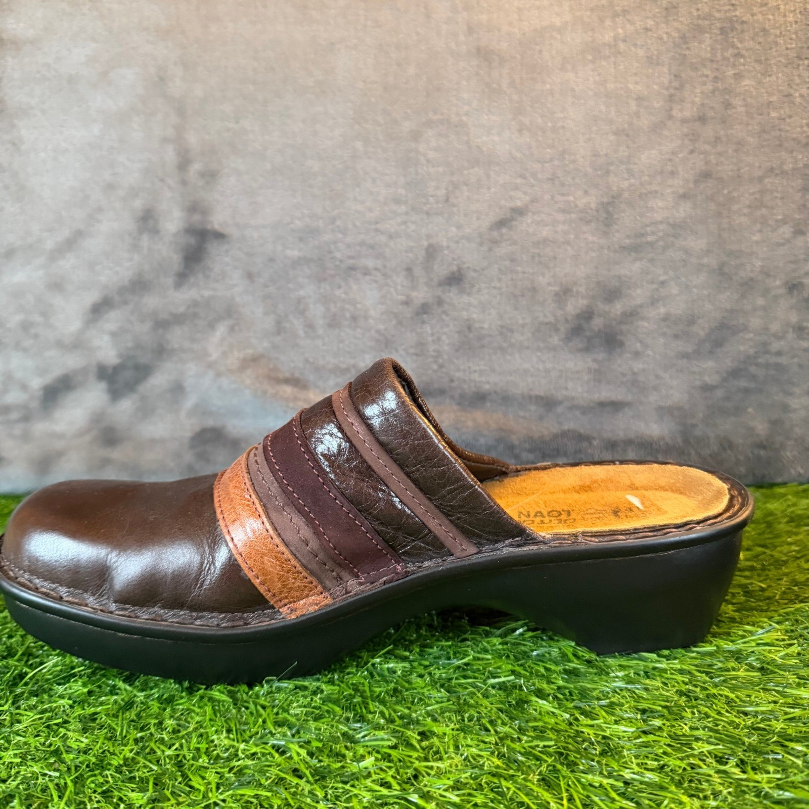 Naot Belize Leather Clogs Mules Brown Comfort Slip On Women US 10-10.5 Eu 41