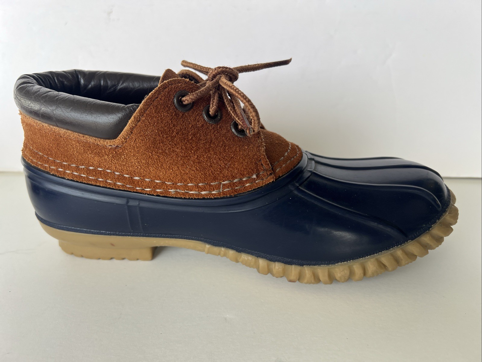 LaCrosse Duck Rain Shoe Bootie 3 Eye Leather & Rubber Upper Women’s 7 Blue