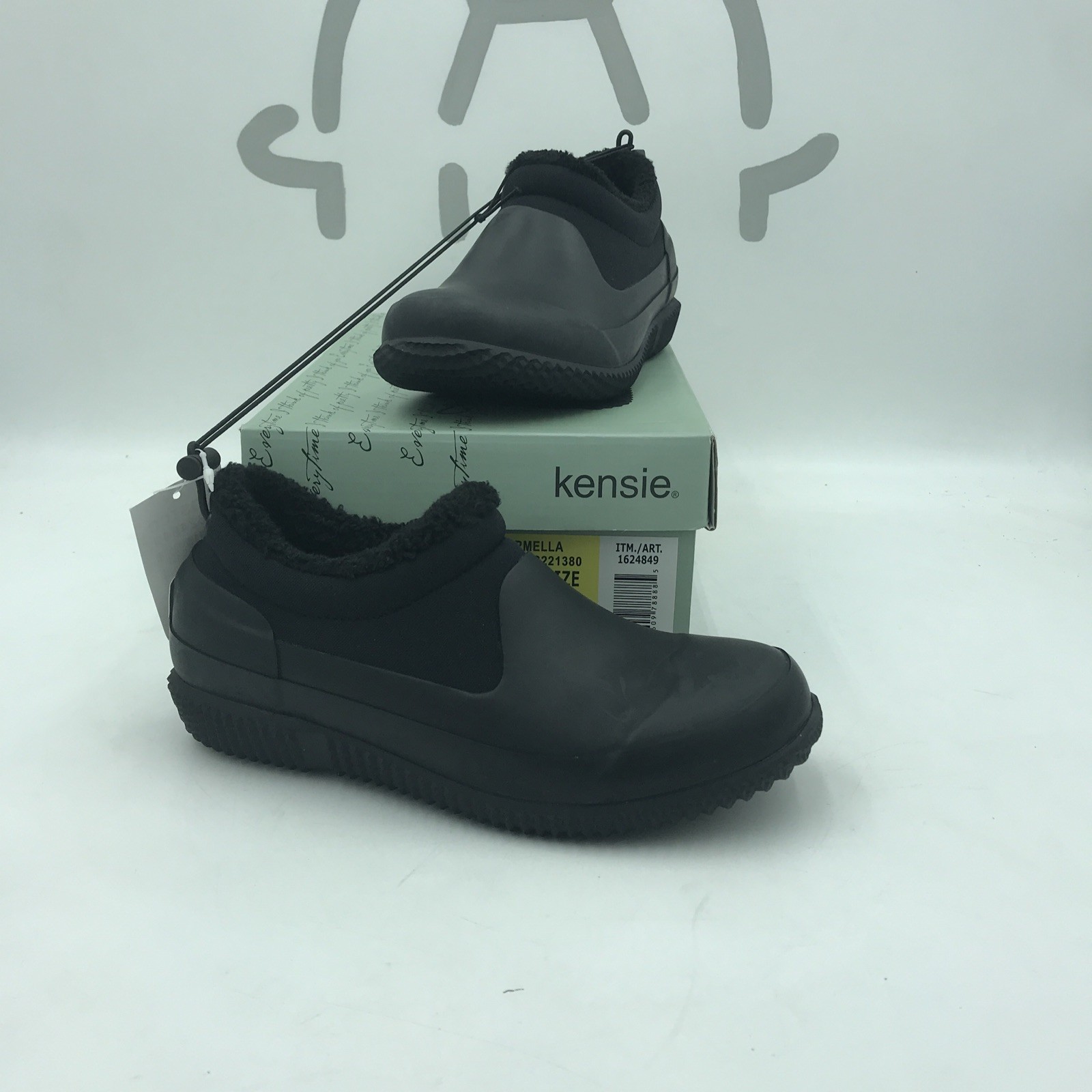 Kensie Carmella Ladies’ Fleece Lined Anti-Slip Rain Shoe Black