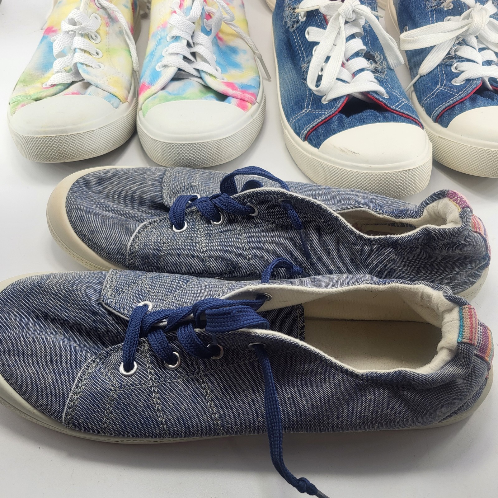 Lot 5 Pairs Canvas Sneakers Shoes Size 9 9.5 Womens Compare 2 Converse All Stars