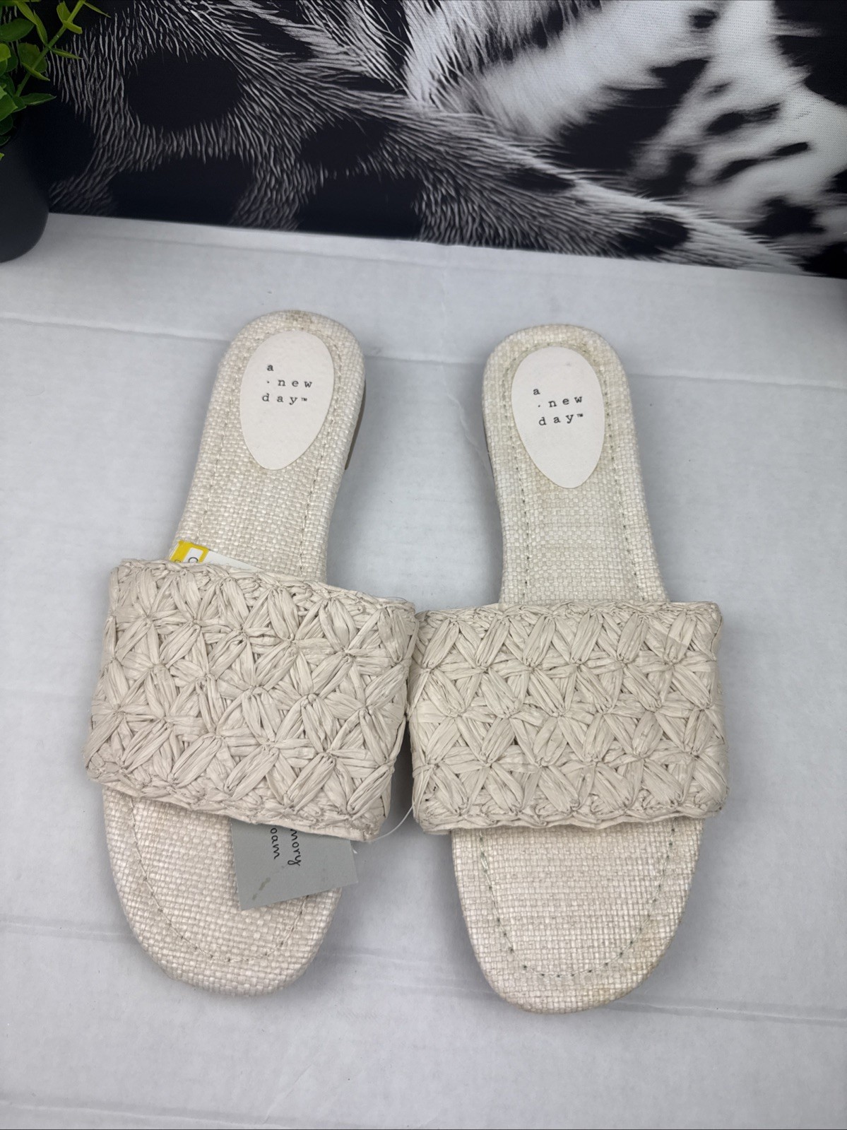 Step into effortless style and comfort with these beautiful woven slide sandals