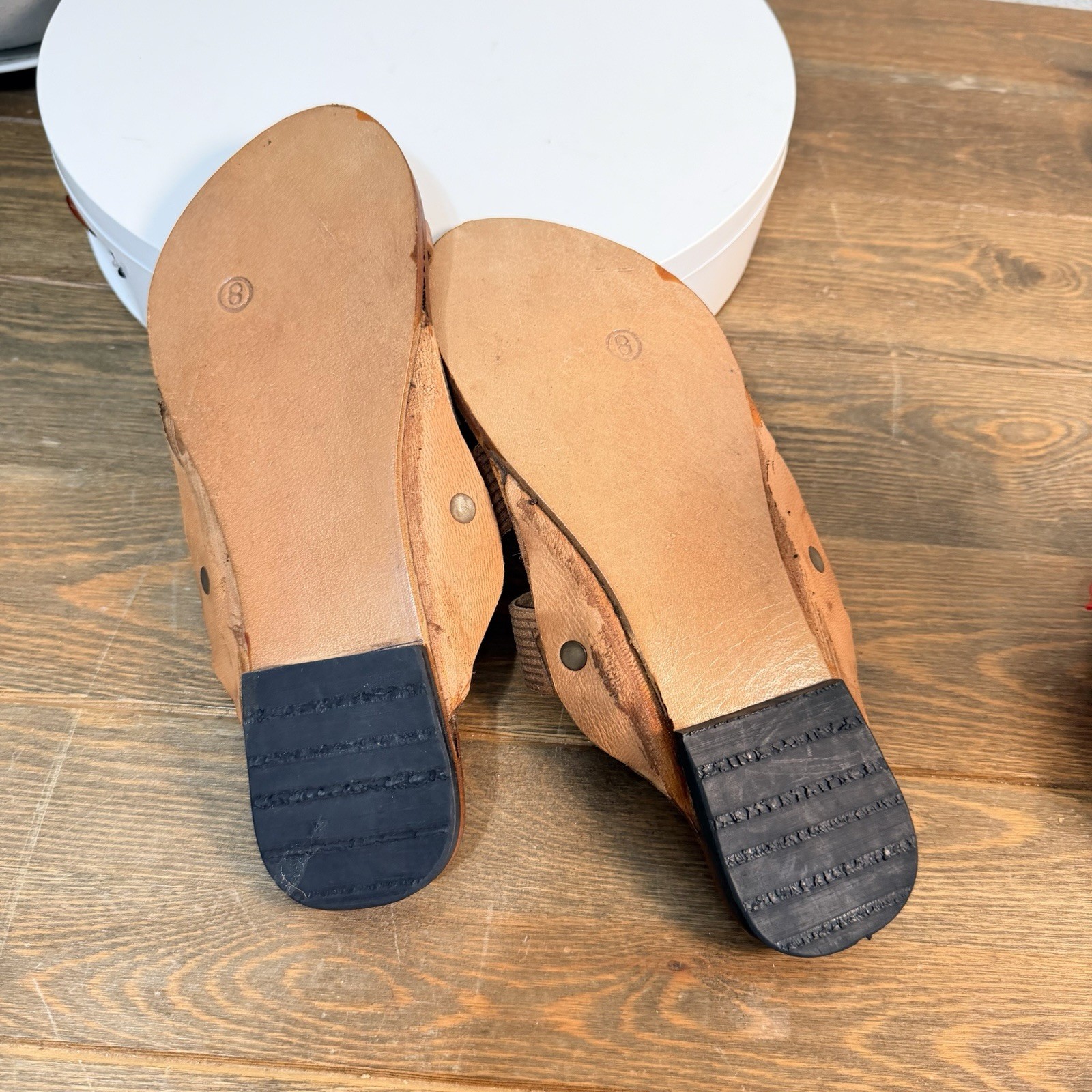100% Leather Kolapuri Classy Unisex Sandals Sz:8 Hand Made/Stitched In Pakistan