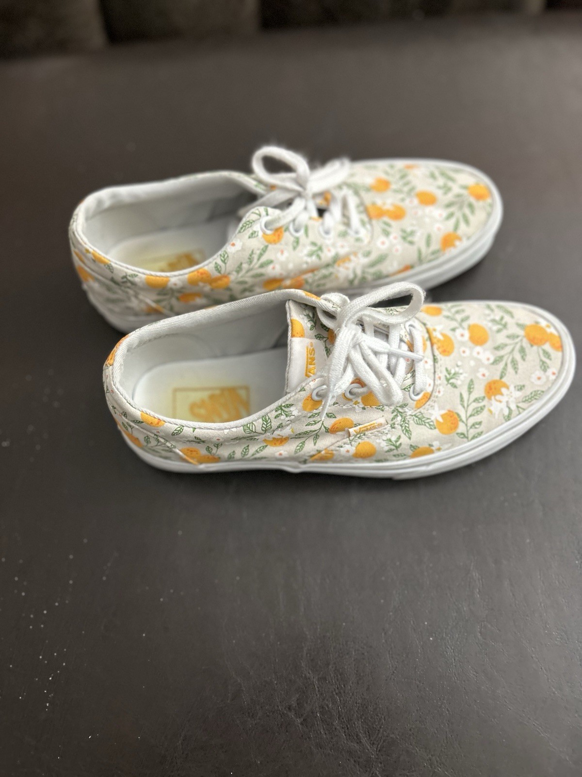 Vans Women’s Floral Doheny White, Green And Orange Sneaker 9.5 M