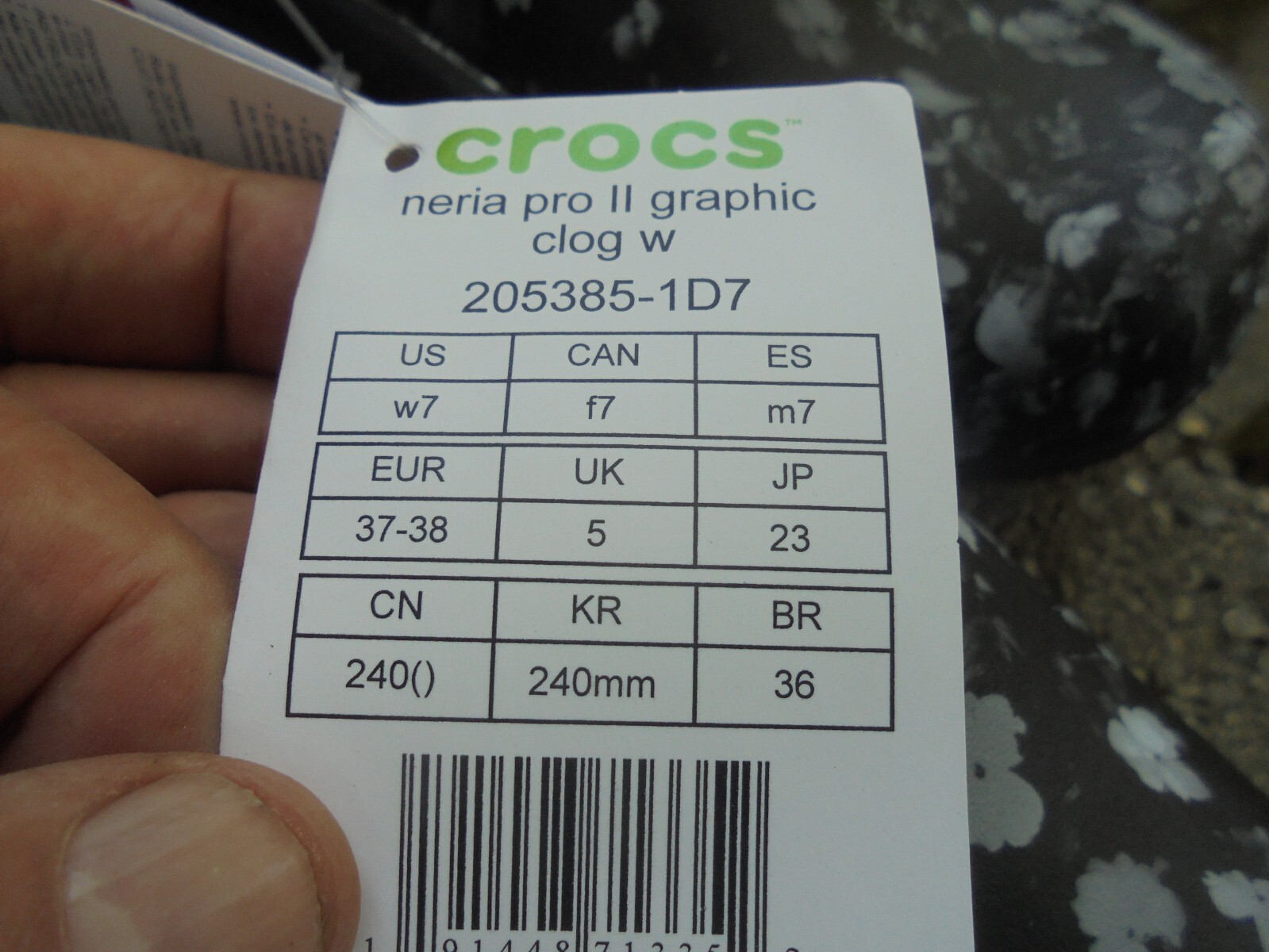 New Crocs Neria Pro II Graphics Clog Slip- Resistant Women’s 7 White/Black Flora
