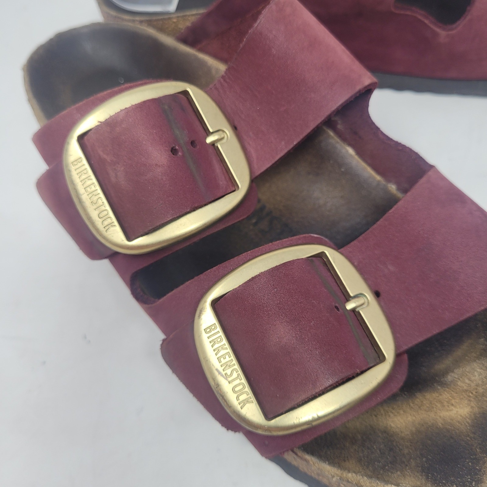 Birkenstock Arizona Sandals EU41 US10 Berry Crush Burgundy Suede Big Buckle