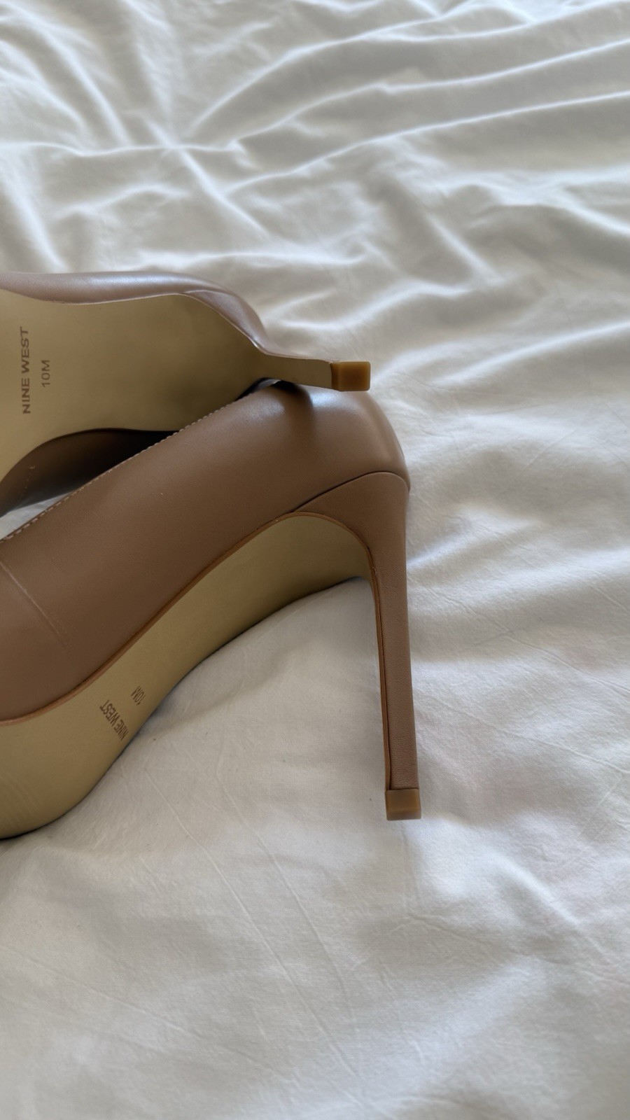 Nine West Tatiana Tan Leather Pointed Toe Stiletto Pumps Heels Women’s 10 New