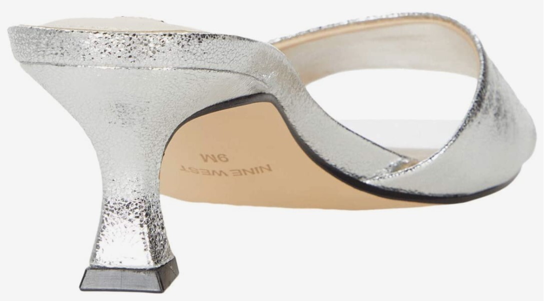Nine West Indra SiILVER Square Toe Slide Sandals Sz: 10M — Now $69.99