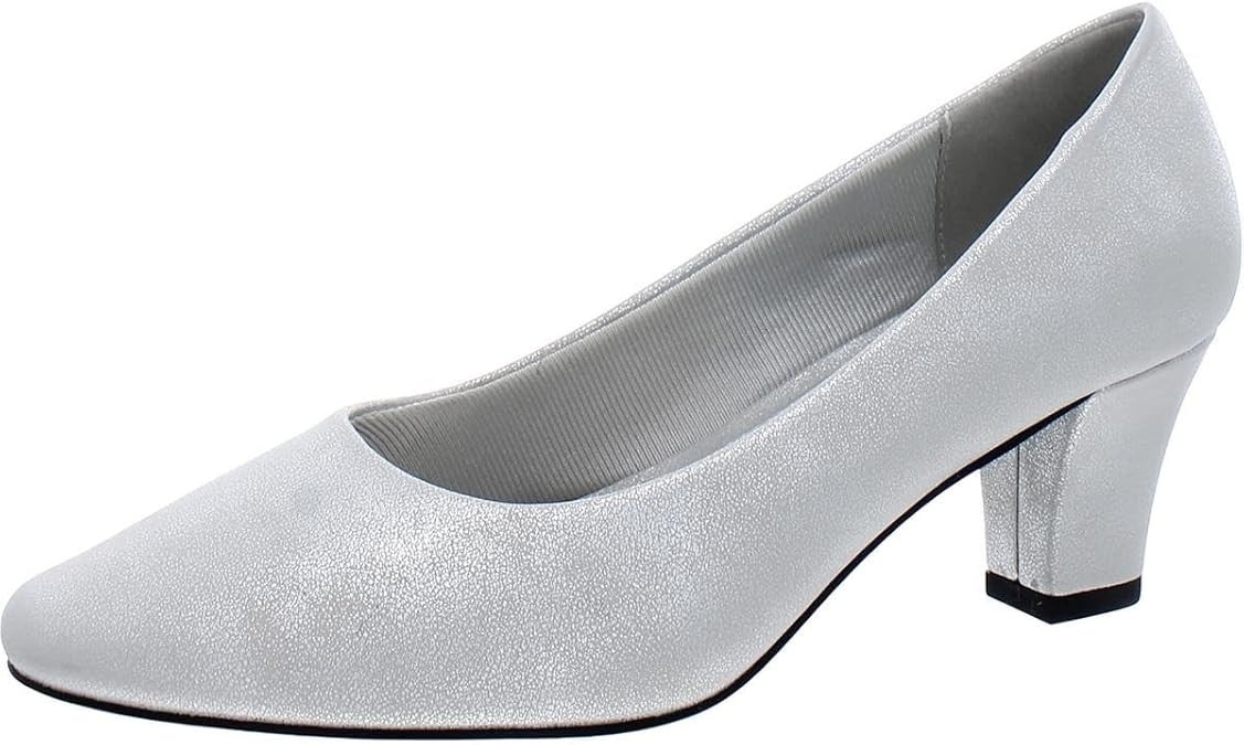 NiB Easy Street Womens Ballari Pump Heel Comfort Sole Silver Sz 7 W $80 RY1302