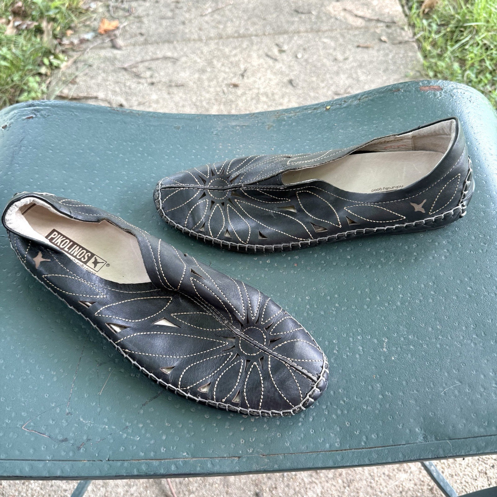 Women’s Pikolinos 100% Calfskin Leather Moccasin Jerez Size 39 /8.5 Black