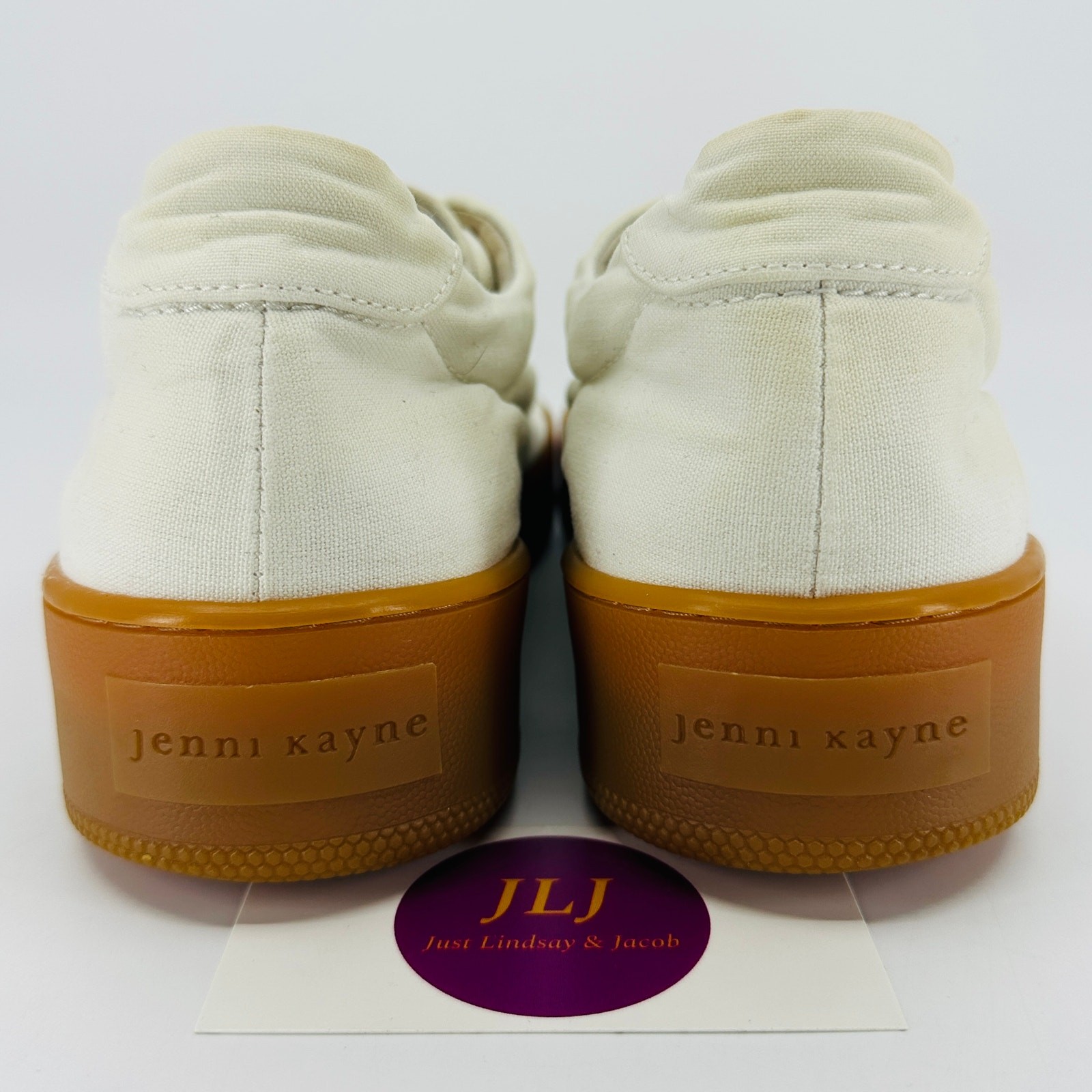 Jenni Kayne Women’s Cream Canvas Casual Skater Sneakers Size 39 EU/ 9 US