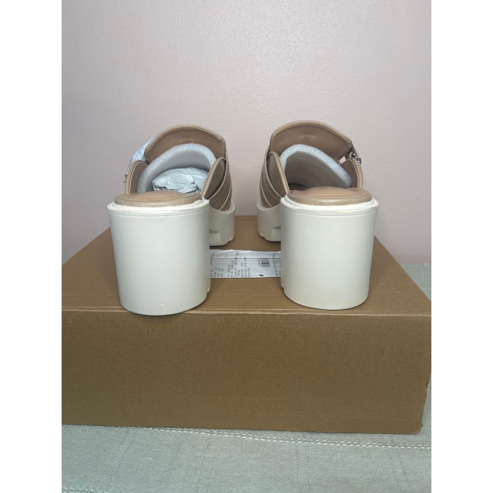 Journee Collection Brydie Women’s Tan Platform Mule Pump Tru Comfort Foam Sz 12