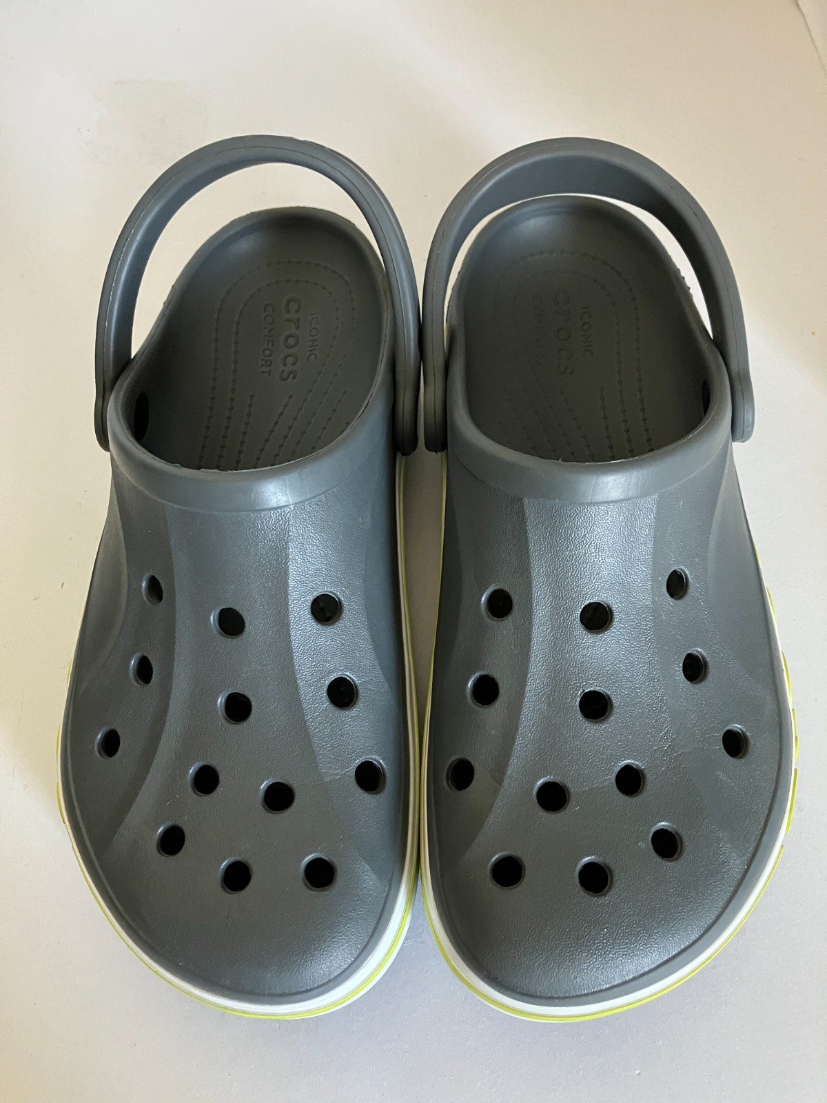 Crocs Bayaband Slip On Clogs Unisex Comfort W 10 M 8 Gray/Green