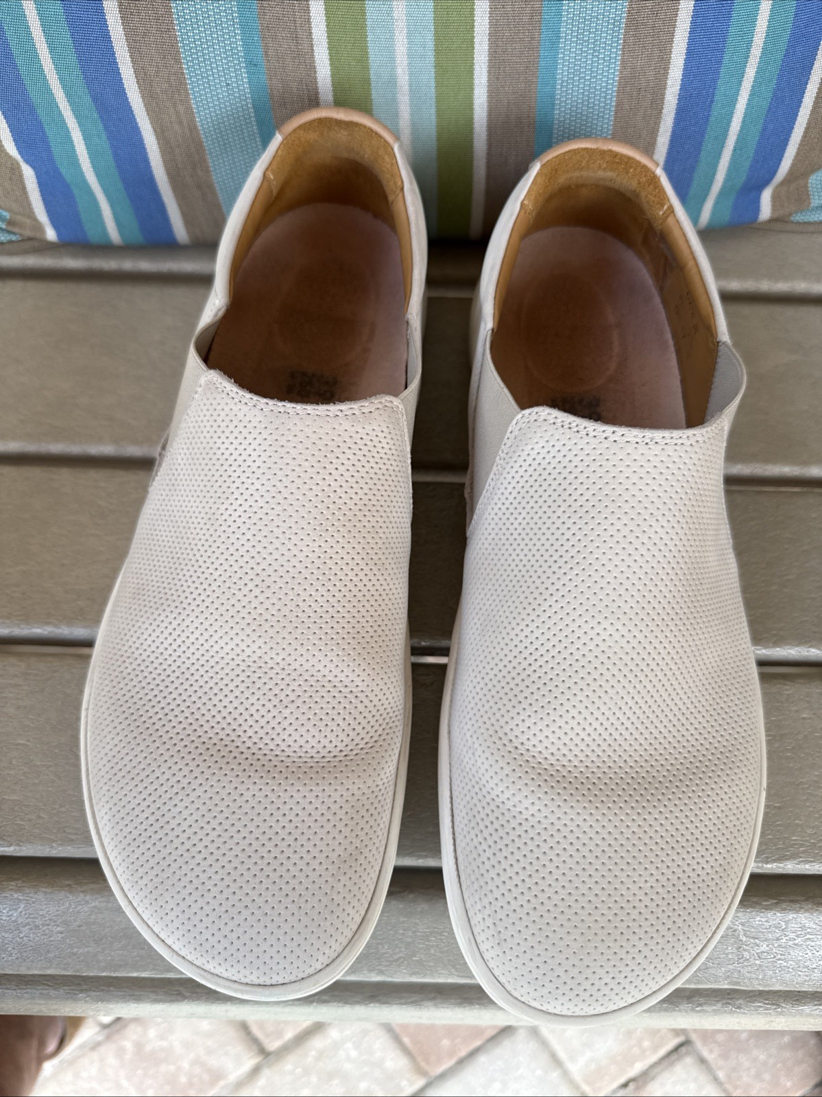 EUC Birkenstock Barrie Tan San Nubuk Leather slip on Loafer Sneaker EU 39 R US 8