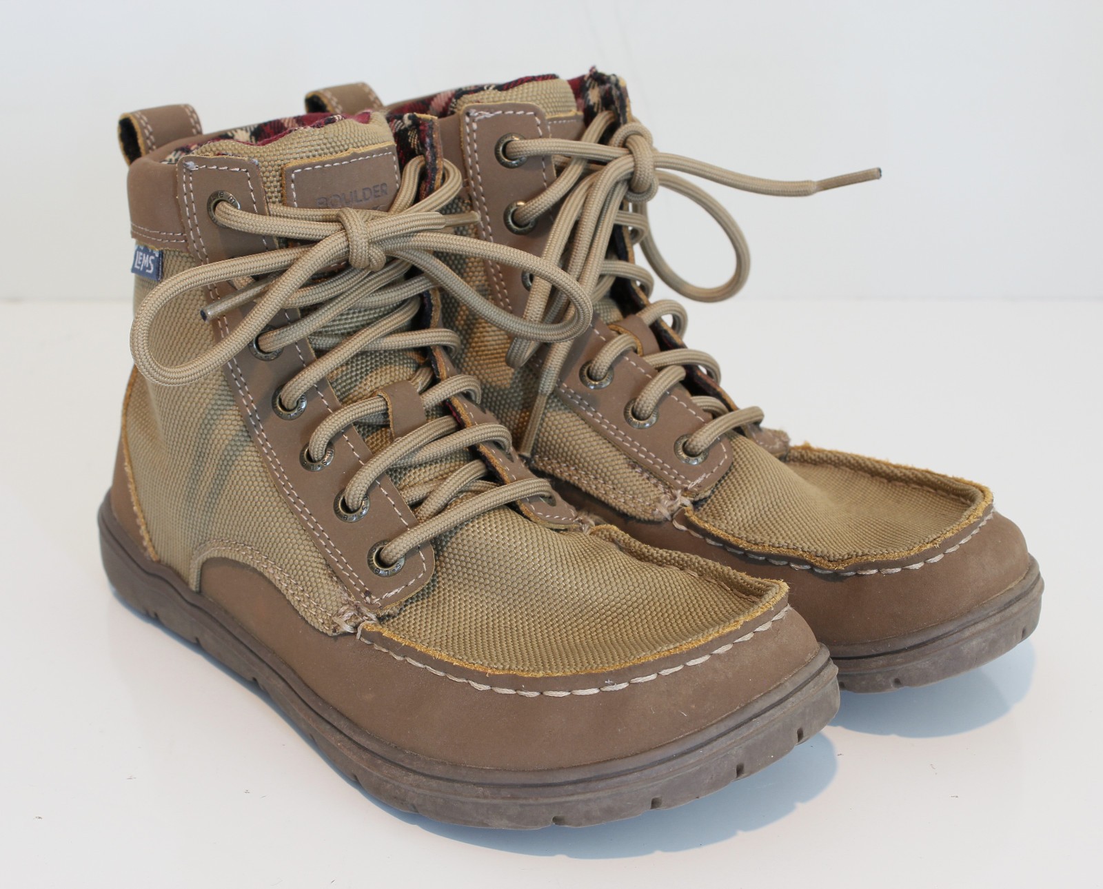 Lems Shoes Boulder Boot Brown Canvas Lace Up Ankle Boots EU 39 Women’s 8.5 Men 7