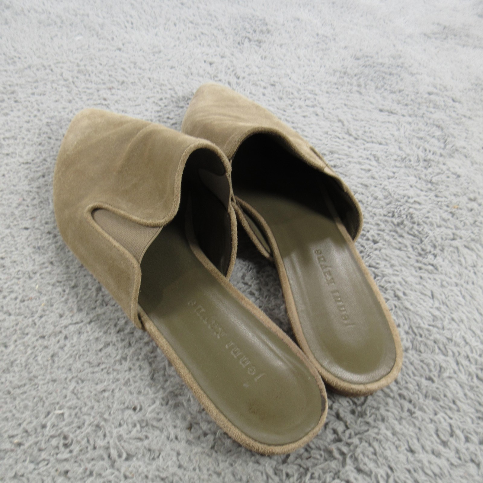 Jenni Kayne Shoes Womens Size 10 Beige Suede Pointed Toe Mules Flats Italy