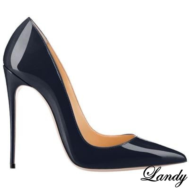 Womens High Heel Stiletto Pointed Toe Shiny Faux Leather Party Shoes Banquet Hot