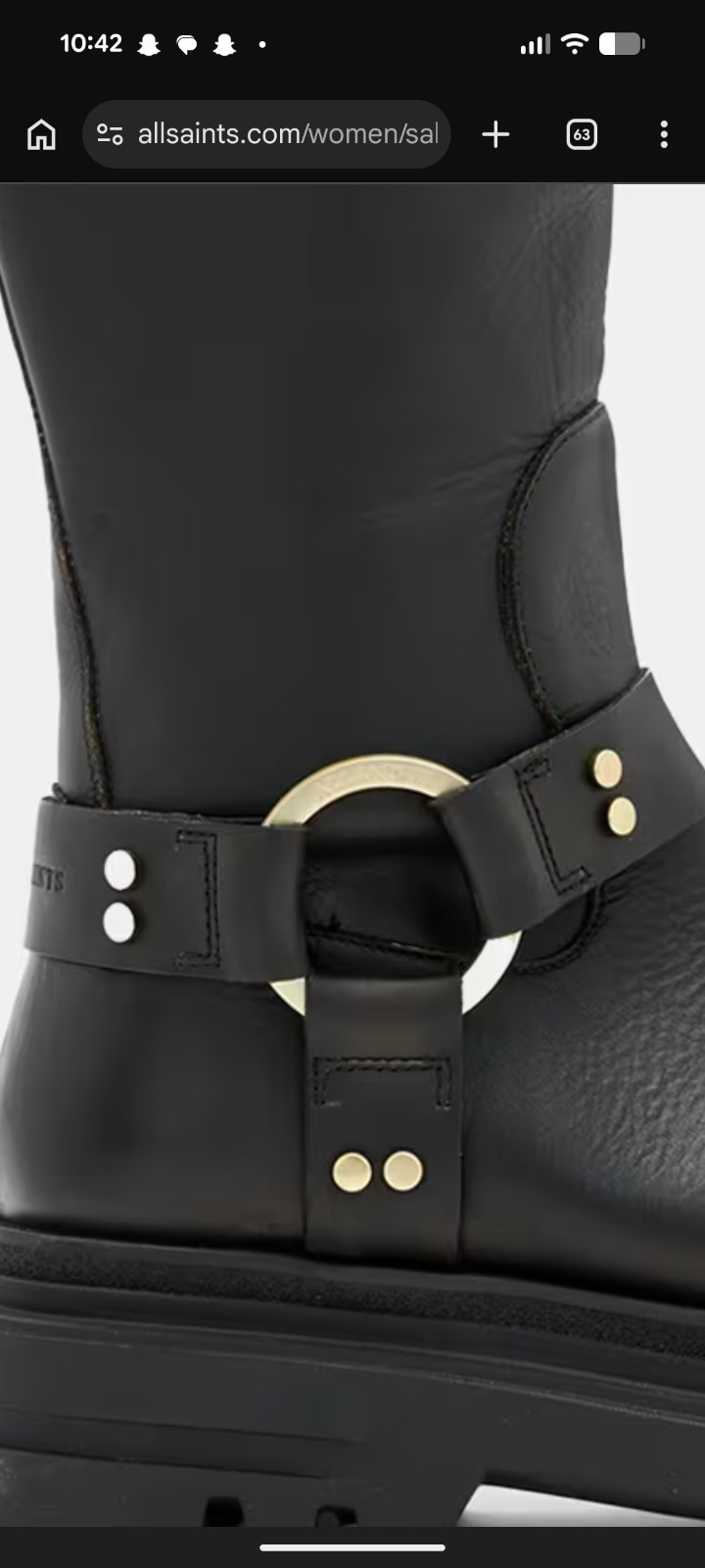$499 AllSaints Jade Leather Biker Moto Buckle Harness Matrix Portugal Goth 10 40