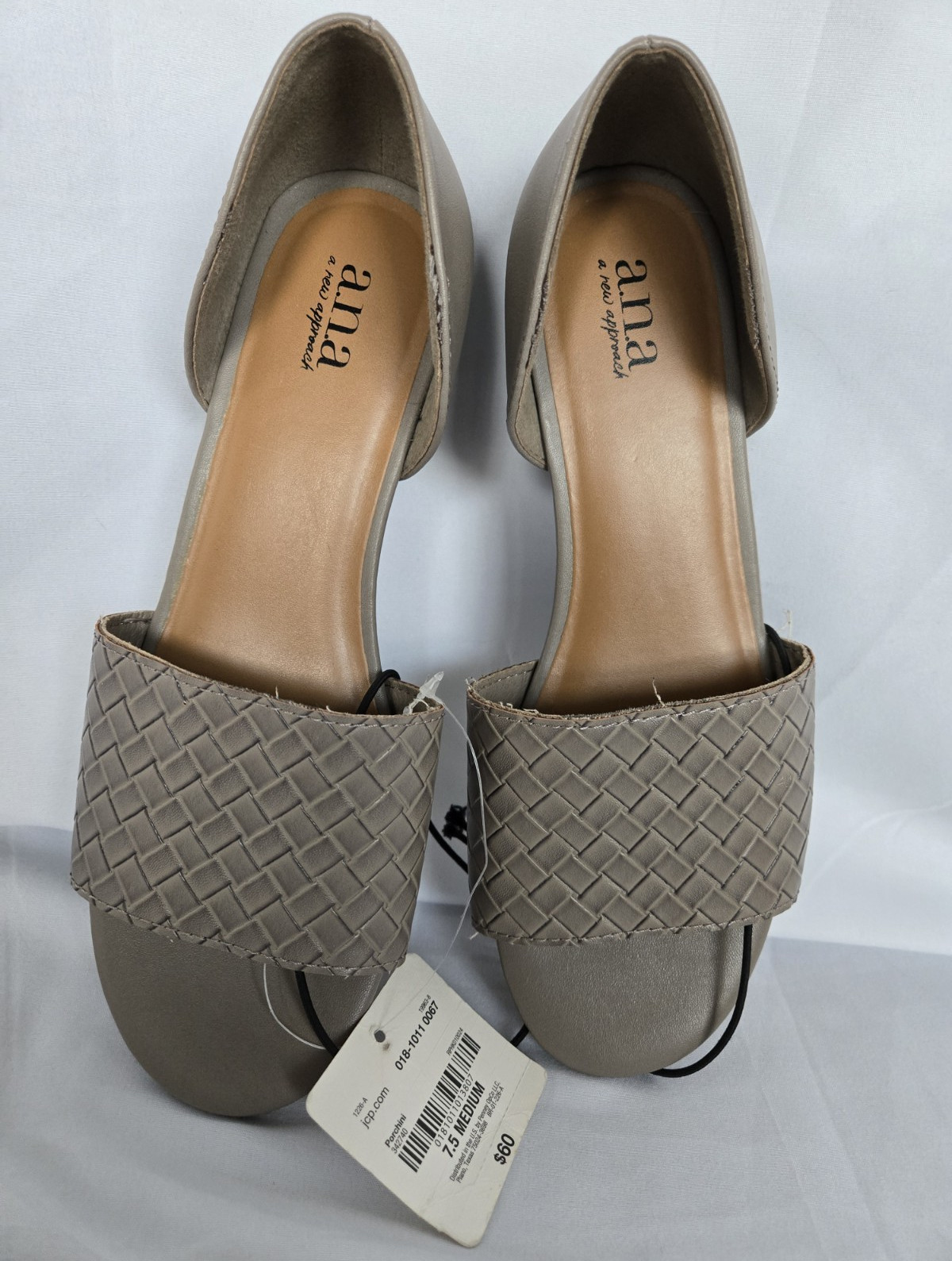 a.n.a Woven Slip-On Slide Sandals Gray Synthetic Women’s US 7.5
