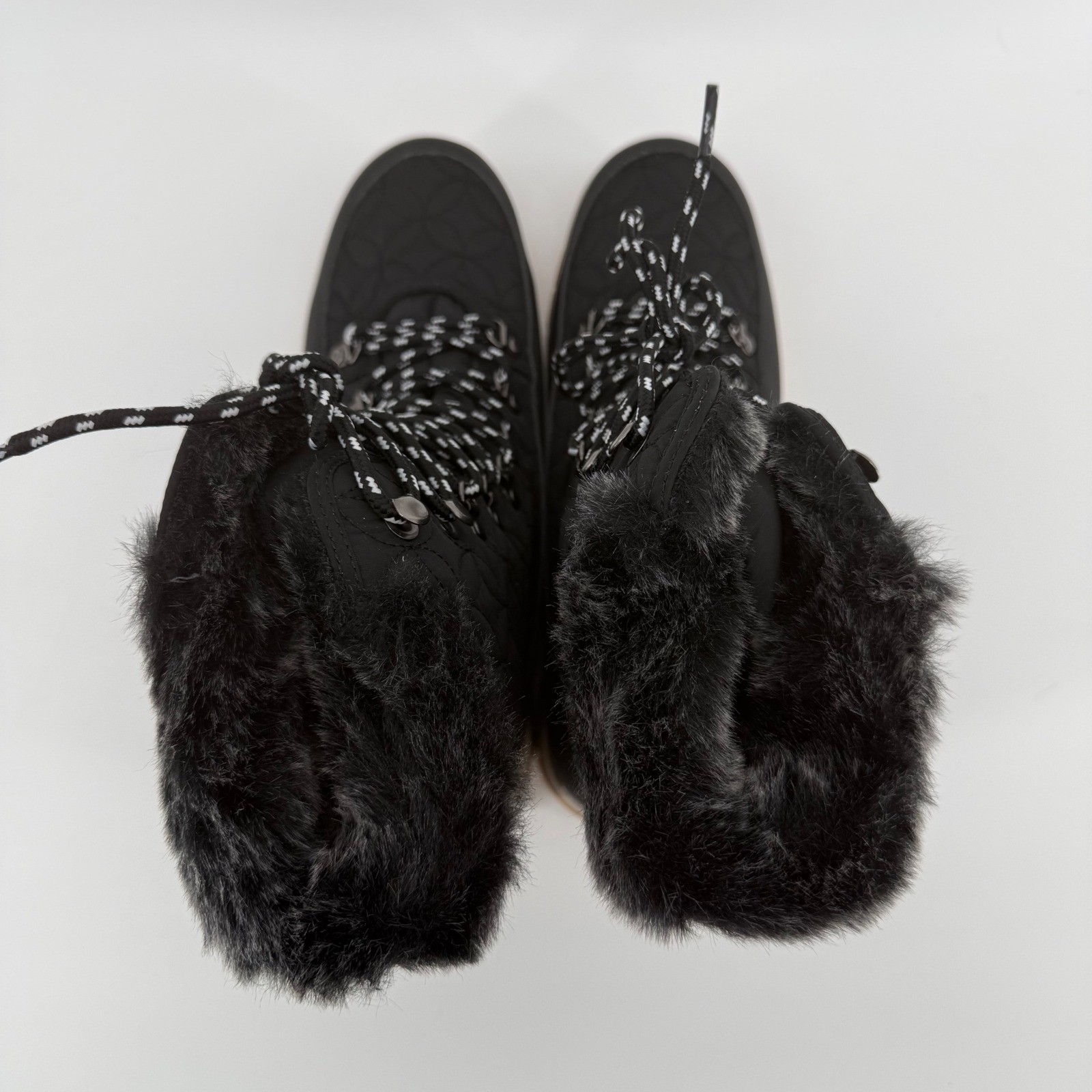 Chooka Belltown Mid Faux Fur Black Winter Snow Boots Insulated Womens 9 NEW