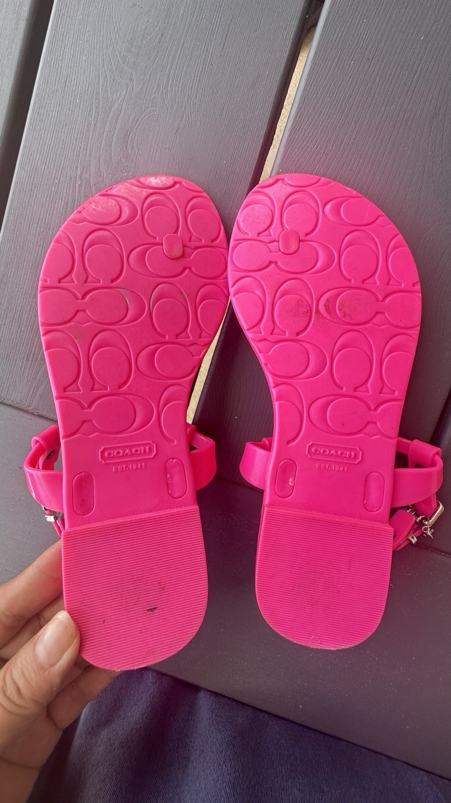Coach Pier jelly thong sandals Size 5B
