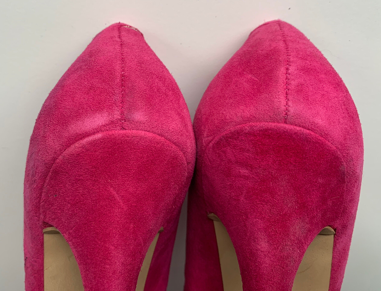 Steve Madden Intrude Women’s Hot Pink Suede Heels Size 9M Worn By Lea Michelle!