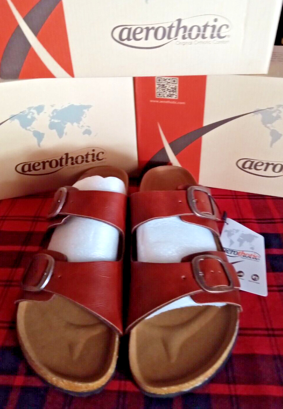 Aerothotic Women’s Synthetic Leather Comfortable Adjustable 2 Strap Slide Sandal