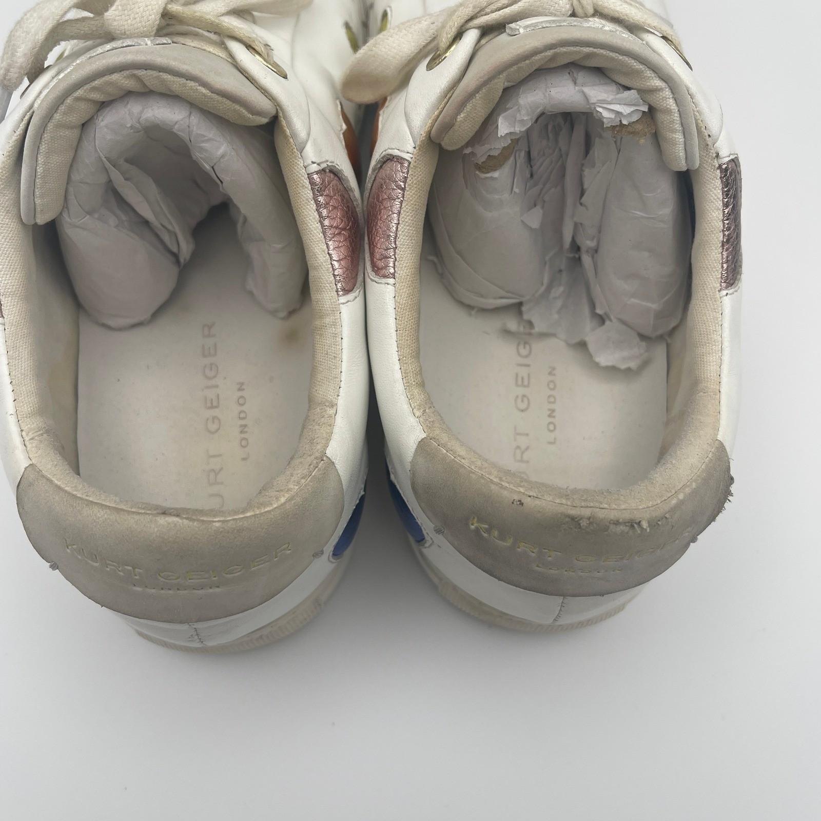 Kurt Geiger London Lane Euro 42 Love White Multicolor Puffy Hearts Sneakers