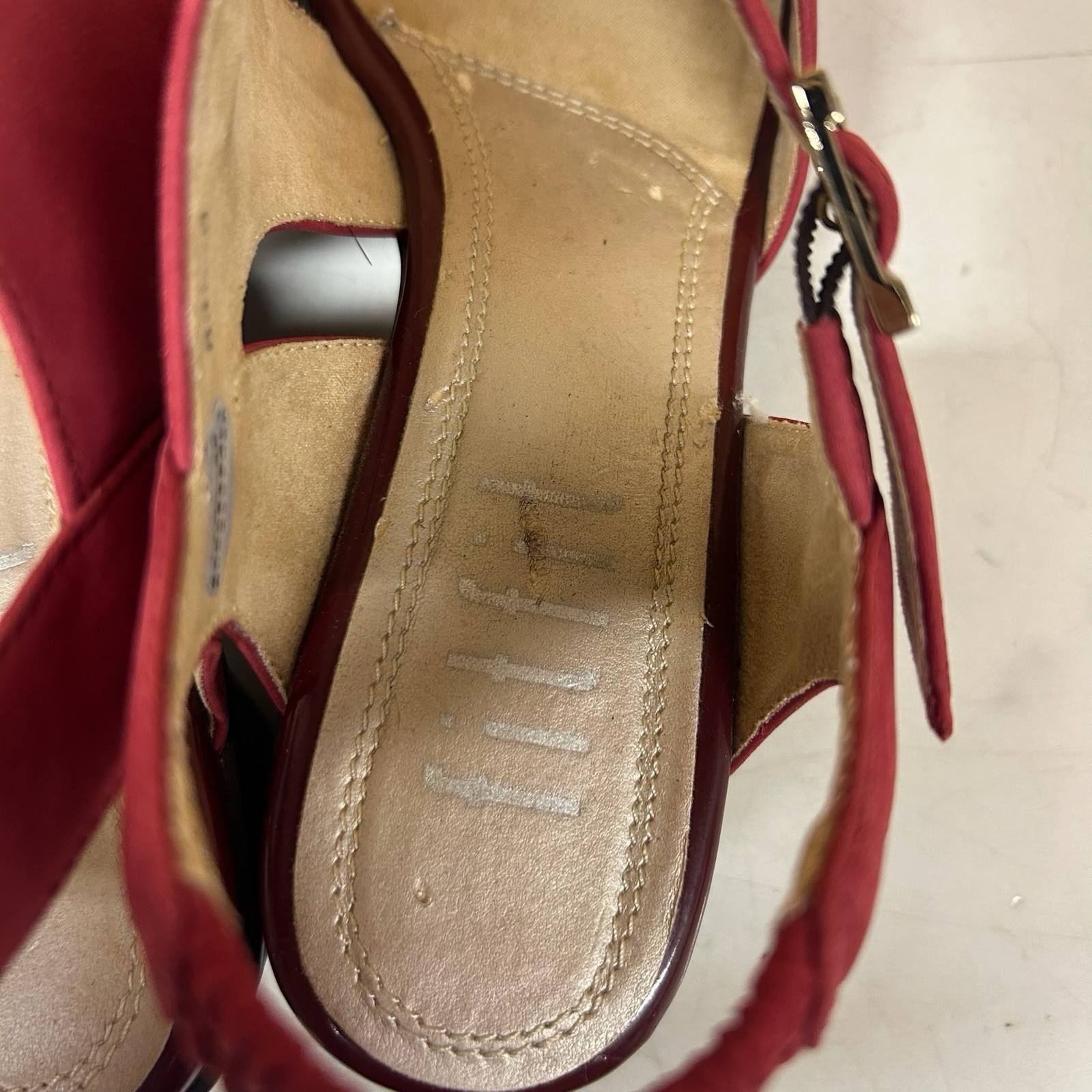 fitfit Women’s Open Toe Slingback Sandals Burgundy Size 24.0cm Comfort