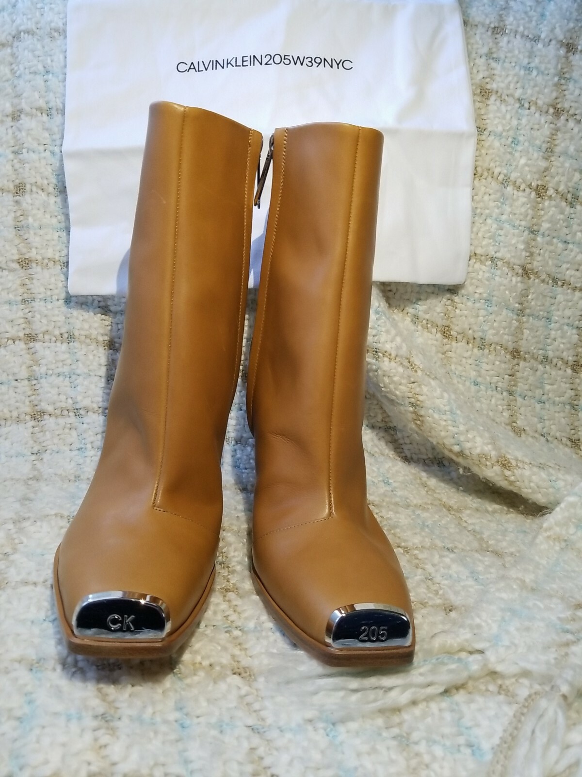 WILAMIONA METAL-TRIMMED High Heel ANKLE BOOTIE CALVIN KLEIN 205W39NYC SIZE 37.5
