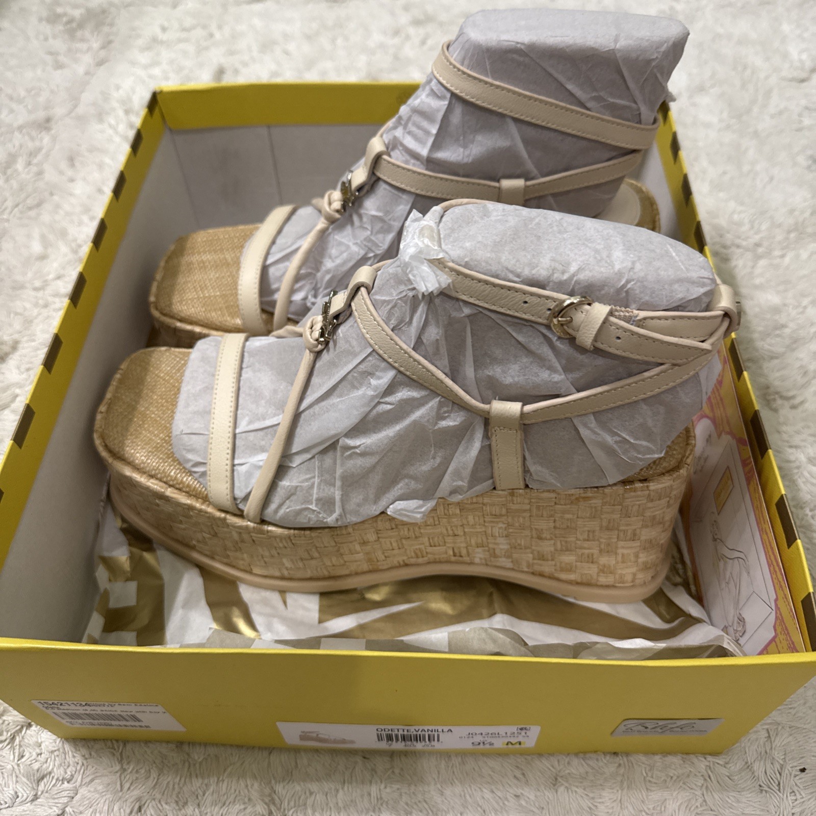 Circus NY By Sam Edelman Odette Womens Square Open Toe Sandals Vanilla Bean NIB