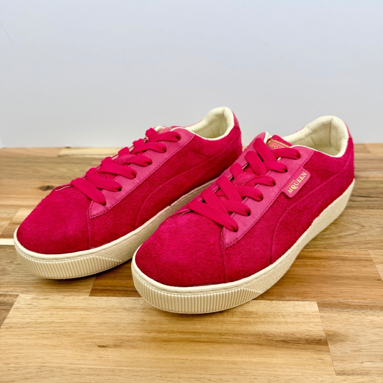 Puma Alexander McQueen Suede Sneakers Women’s Size 7.5 Fuchsia Platform Lace Up