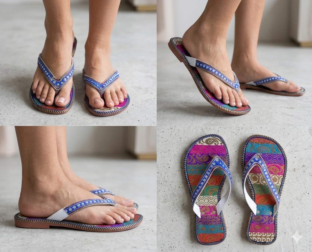 Women Ethnic Slippers Indian Wedding Traditional Flats Jutties US 7/9