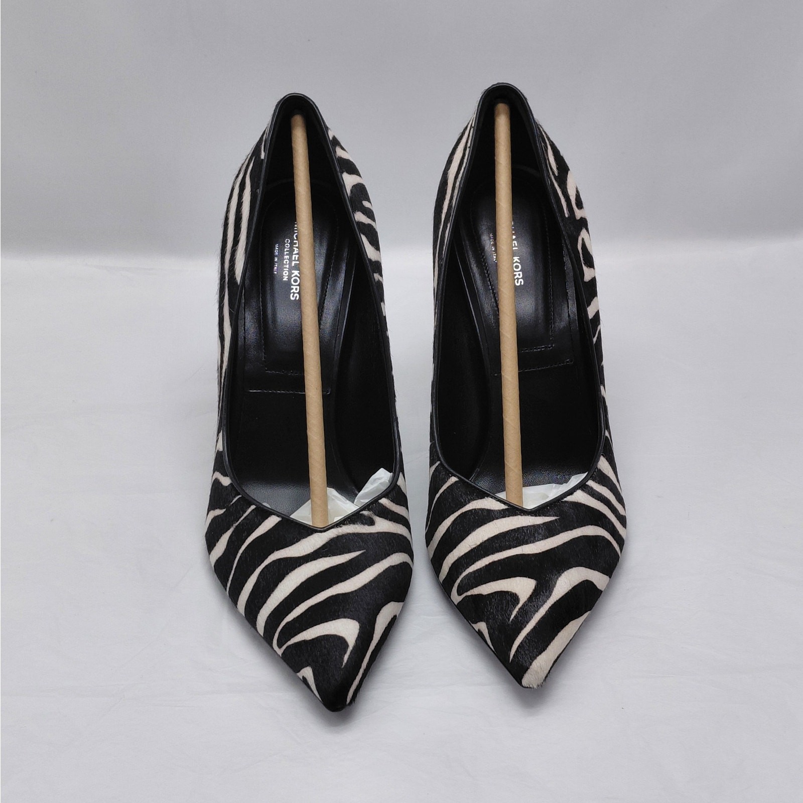$695 NIB Michael Kors Collection Muse Runway Pump Women IT 39/ 9 Zebra Heels